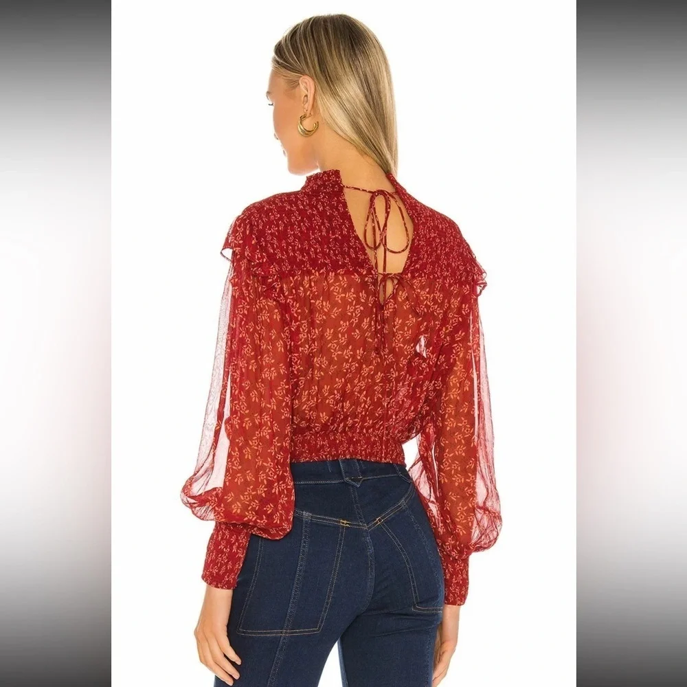 Free People Roma Ruched Top in Red